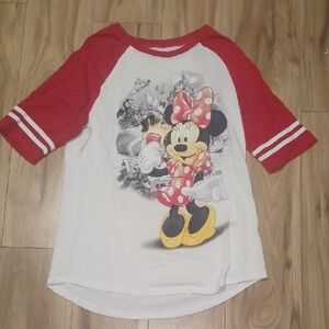 Disney Minnie Mouse Red and White Juniors Shirt